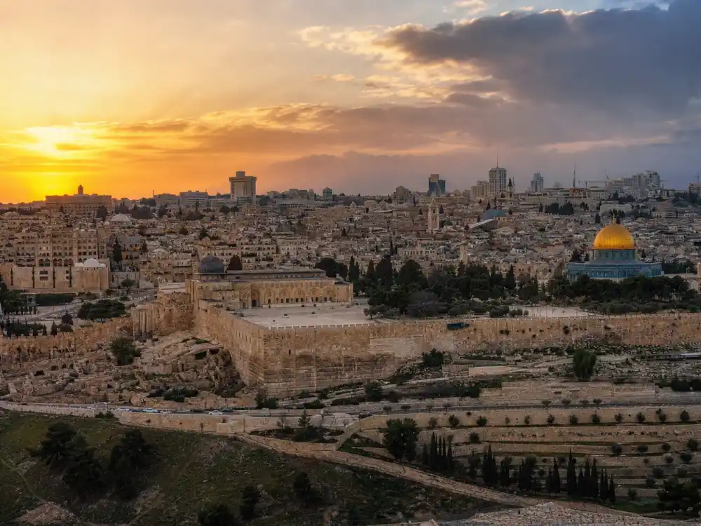 Jerusalem Israel skyline evoking how old is Natalie Portman birthplace — the city where Natalie Hershlag was born on June 9, 1981