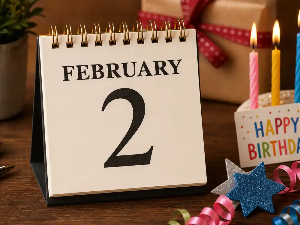 February 2 birthday calendar and candles marking how old is Paul Mescal each year when fans celebrate his Aquarius birth date