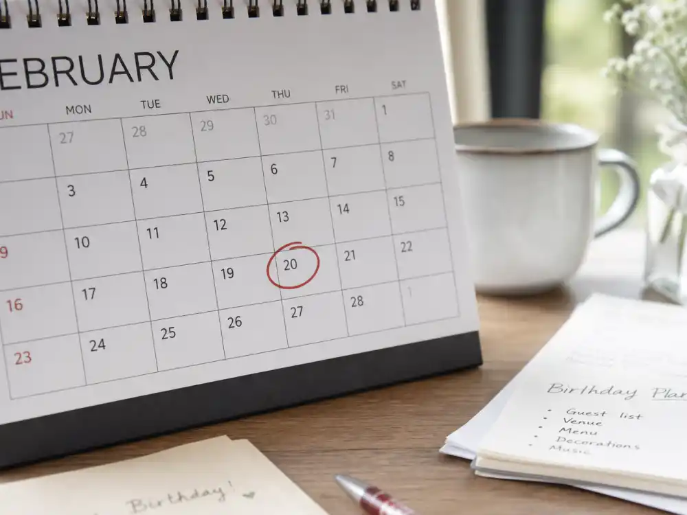 February 20 birth date calendar for how old is Rihanna verified age math editorial without identifiable faces