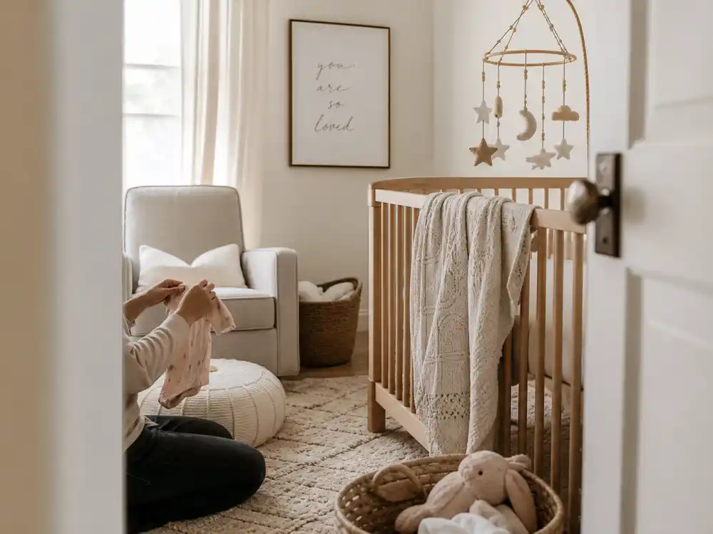 Nursery family milestone for how old is Rihanna motherhood context editorial without identifiable faces