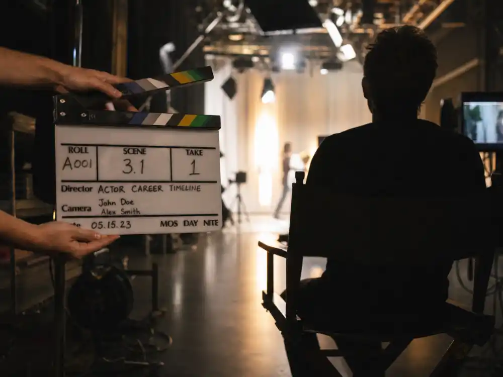 Film studio set reflecting how old is Robert Downey Jr career arc from childhood film roots to Oscar-winning blockbuster superstardom