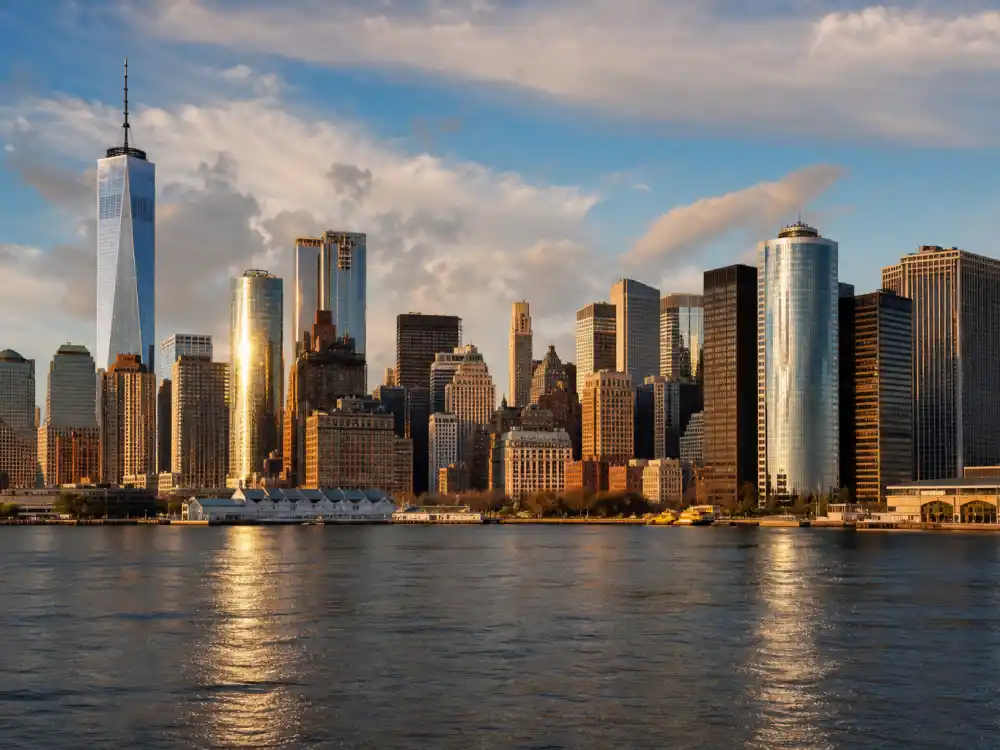 Manhattan New York City skyline evoking how old is Robert Downey Jr birthplace — the city where Robert John Downey Jr was born on April 4, 1965