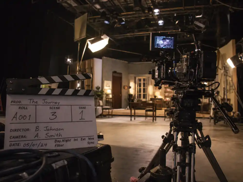 Film studio set reflecting how old is Sandra Bullock career arc from 1990s action breakout to Oscar-winning drama and blockbuster dominance across four decades