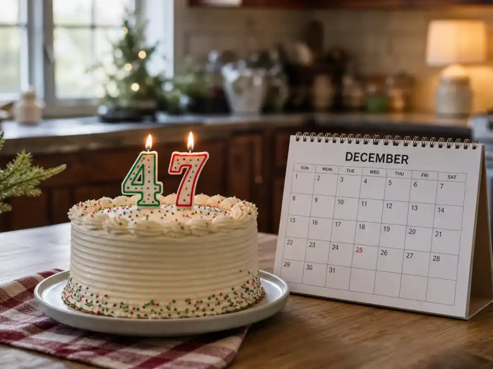December 13 birthday cake and calendar marking how old is Taylor Swift each year when fans celebrate her Sagittarius birth date