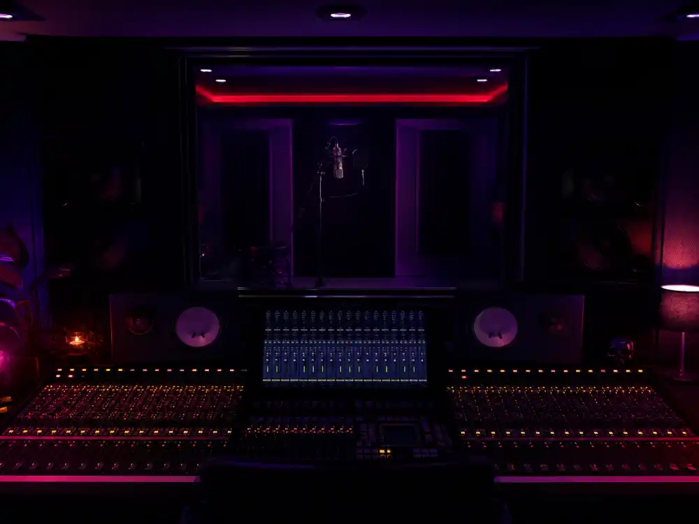 Neon-lit recording studio reflecting how old is The Weeknd career arc from Toronto mixtapes to Grammy-winning arena R&B and pop stardom