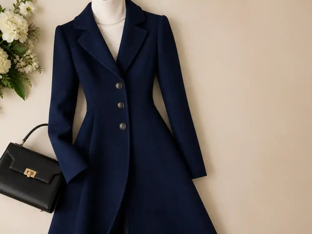 Navy tailored wool coat central to how to dress like Kate Middleton classic fashion timeless royal tailoring codes