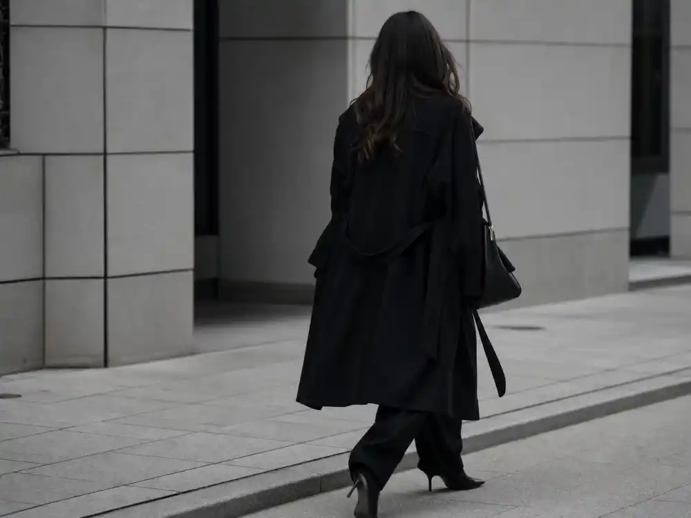 All-black monochrome silhouette behind how to dress like Zendaya street style neutral palette discipline