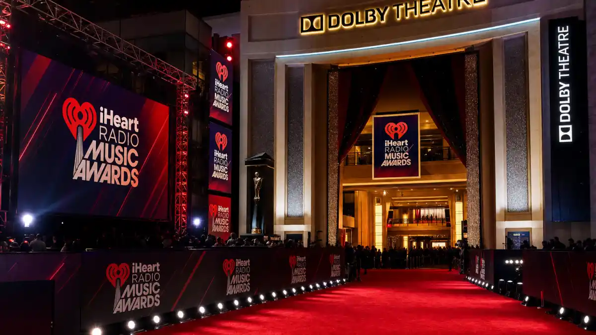 iHeartRadio Music Awards 2026 winners — Dolby Theatre red carpet ceremony stage with dramatic lighting at the 13th annual show