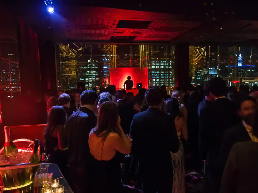Boom Boom Room dance floor at night — inside the Met Gala after parties, DJs and champagne define the Standard Hotel rooftop scene