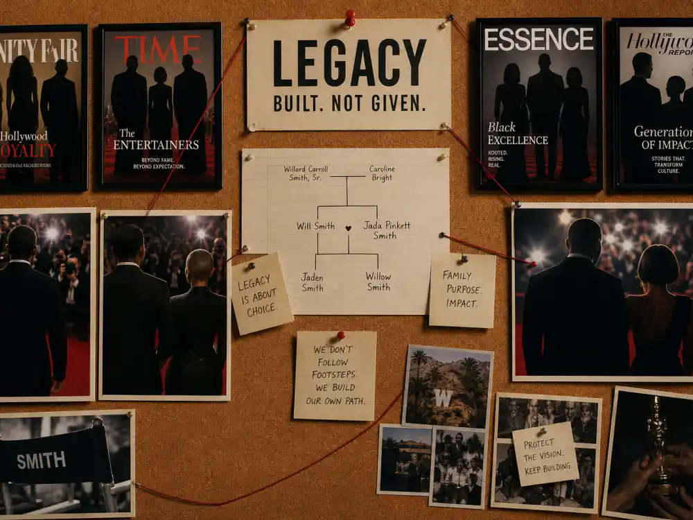 Hollywood family legacy mood board for Jaden Smith nepo baby music career Will Smith Jada Pinkett lineage acknowledged editorial without identifiable faces