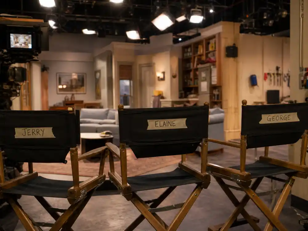 A modern streaming sitcom soundstage evoking Jodie Sweetin Fuller House Netflix reunion comeback