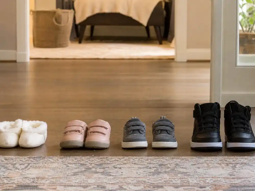 Four pairs of children shoes for John Legend Chrissy Teigen new baby 2025 family — Luna Miles Esti and Wren Stephens household after 2023 arrivals