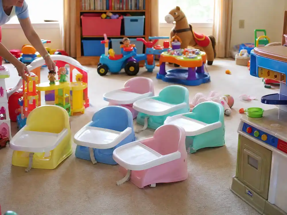 Pennsylvania playroom with twin and sextuplet gear for Jon and Kate Plus 8 large family fame