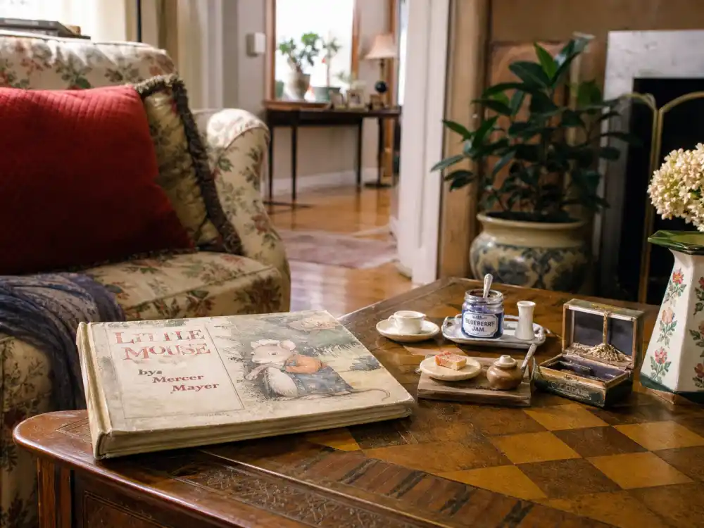 A cozy family-film living room representing Jonathan Lipnicki Stuart Little and family movie era