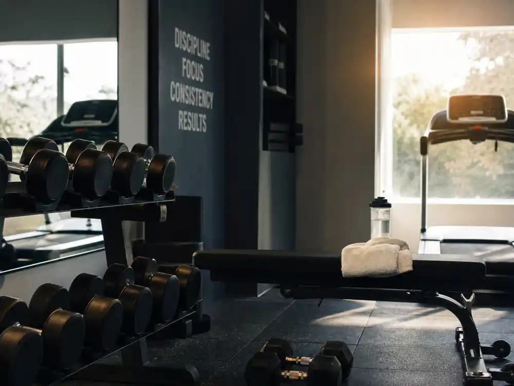 Modern gym interior for Josh Peck weight loss transformation after teen sitcom stardom