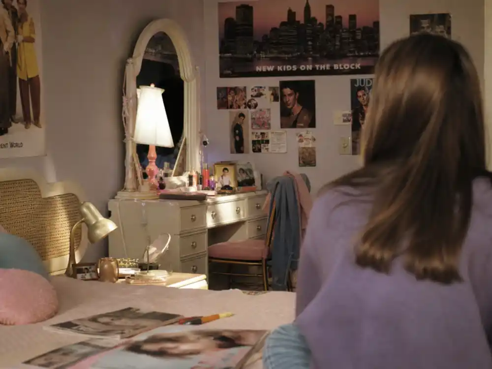A 1980s suburban teenage bedroom for Justine Bateman Family Ties Mallory Keaton breakthrough era