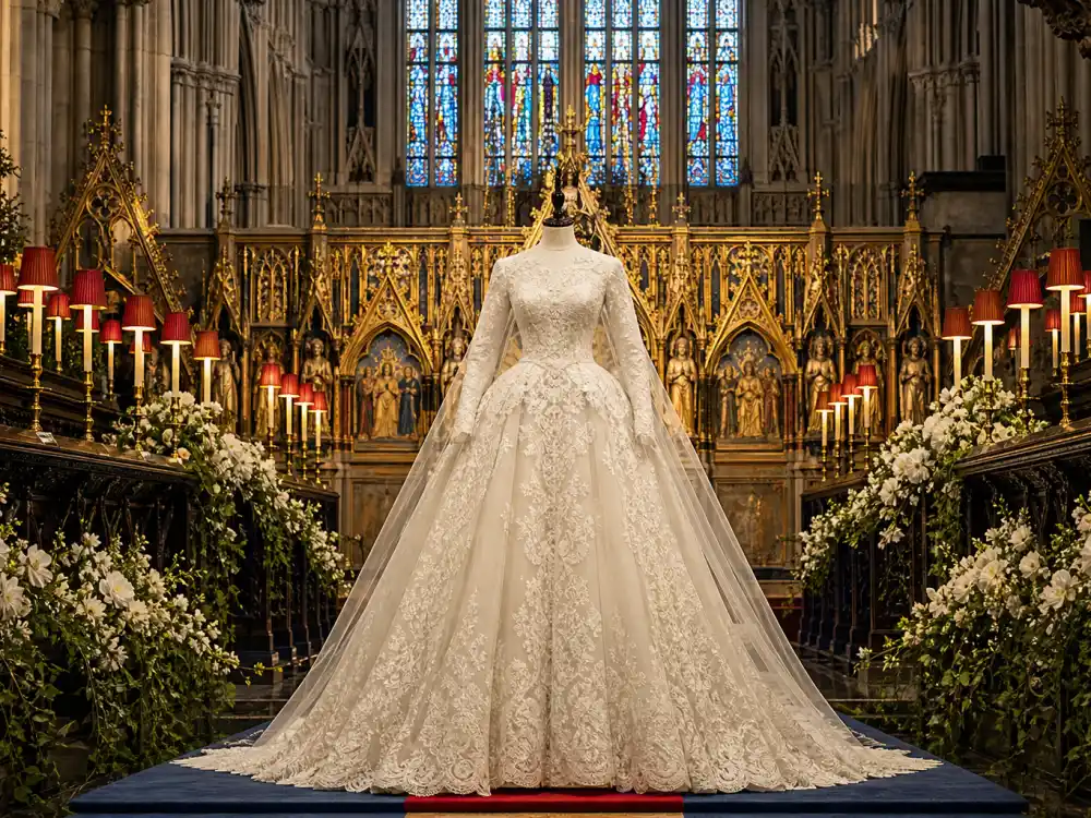 Westminster Abbey gothic nave setting where Kate Middleton wedding dress Alexander McQueen made its April 29 2011 royal ceremony debut