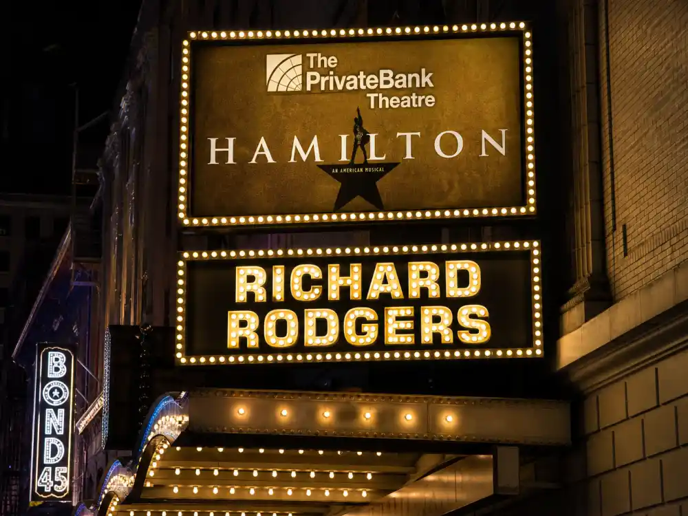 Broadway marquee for where is Katie Holmes now All My Sons stage career on Broadway