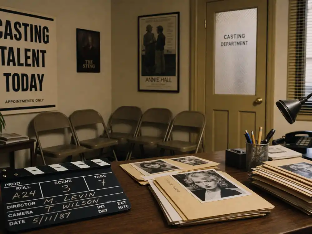A Hollywood casting office waiting room representing Ke Huy Quan Indiana Jones Temple of Doom breakthrough