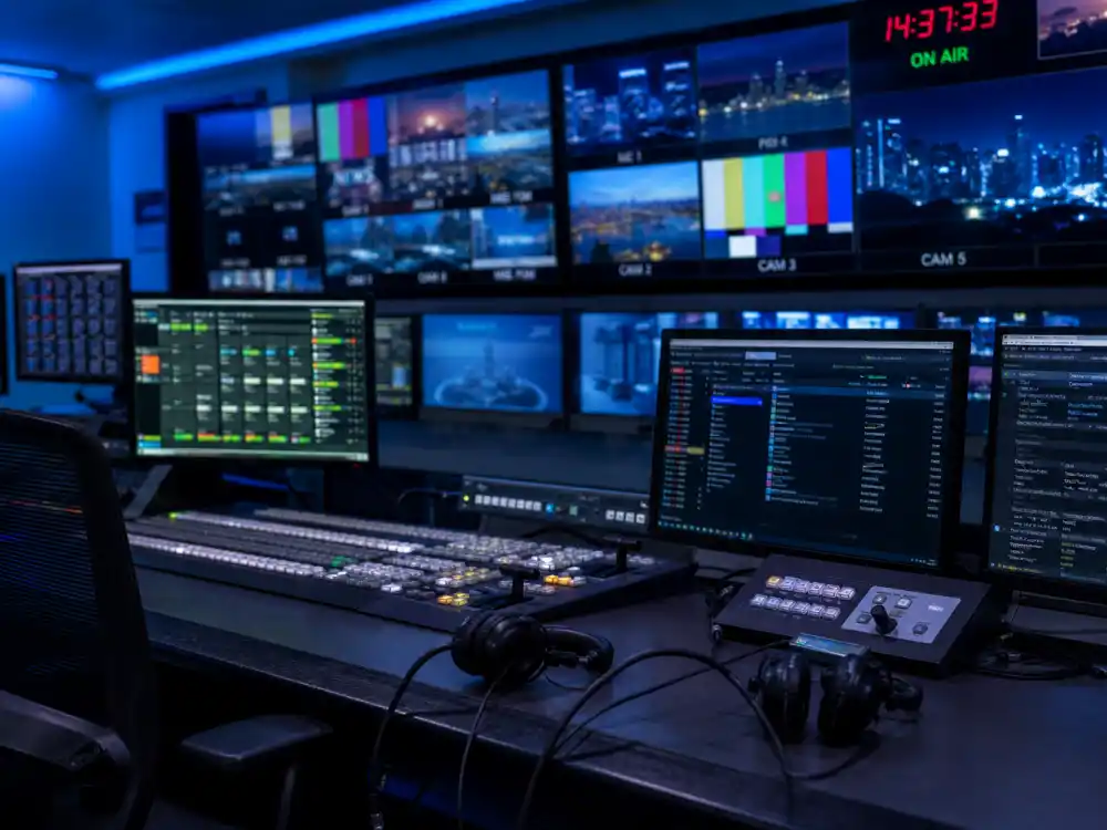 A television production control room for Ke Huy Quan Loki and current TV projects in 2026