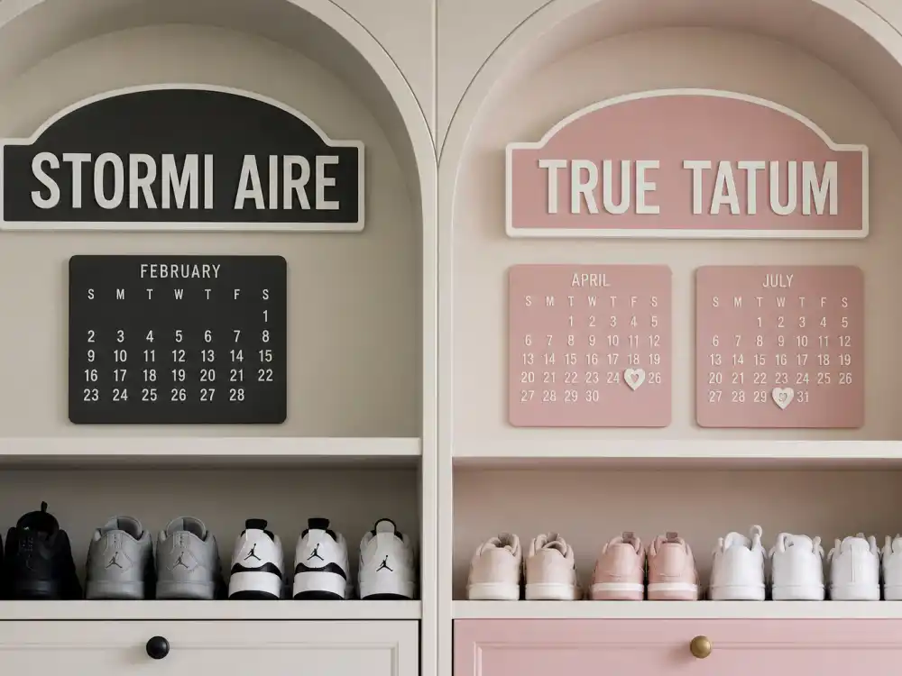 Stormi Aire True Tatum name plaques for Kris Jenner grandchildren complete list — Kylie and Khloe verified Webster Thompson children