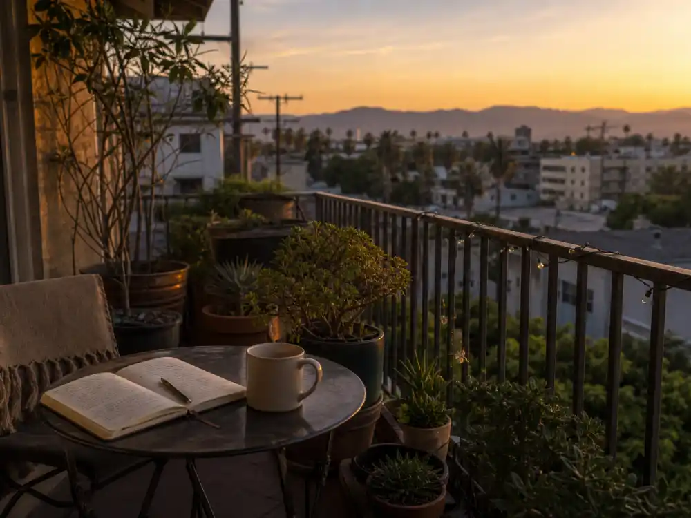Quiet North Hollywood balcony at dusk for what happened to Lalaine career hiatus and personal recovery years