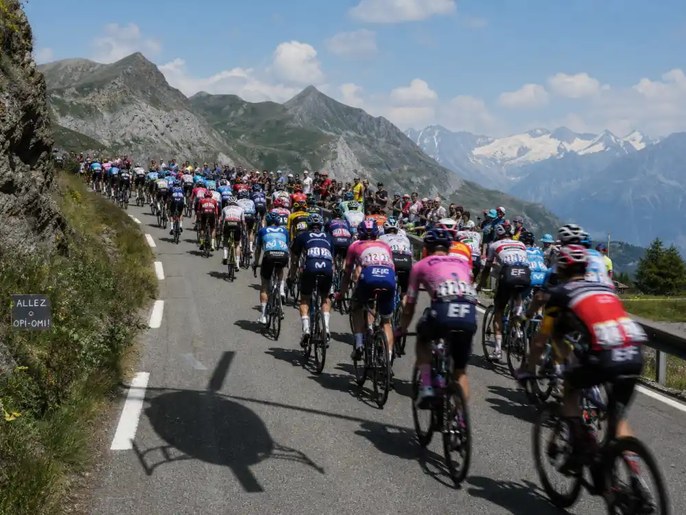 Alpine Tour de France climb for Lance Armstrong yellow jersey era and seven consecutive wins