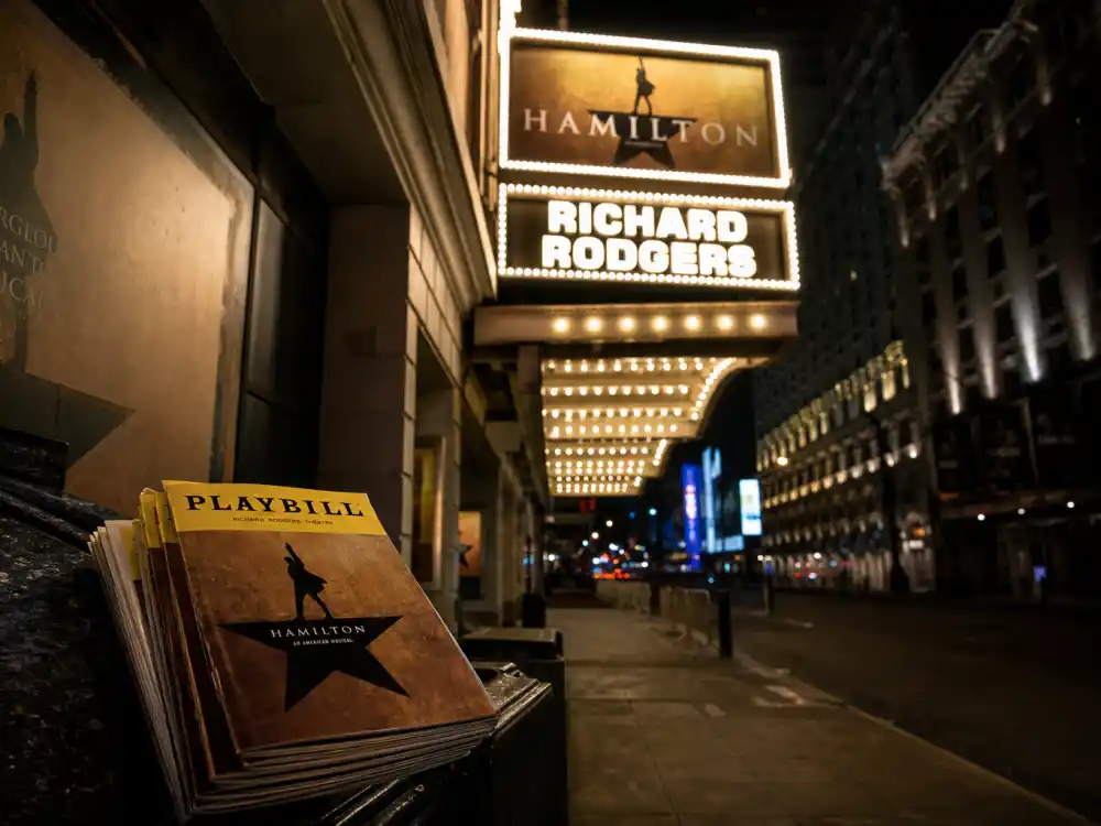 Broadway marquee for where is Leighton Meester now Of Mice and Men stage career on Broadway