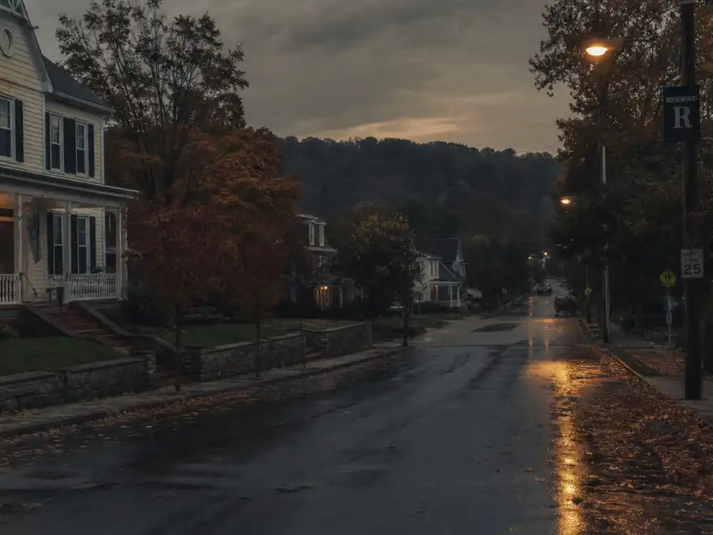 Moody suburban Rosewood street for where is Lindsey Shaw now as Paige McCullers on Pretty Little Liars