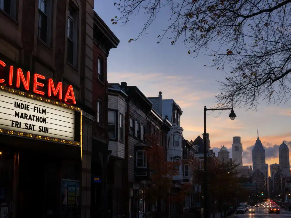 Philadelphia row houses at dusk for what happened to M Night Shyamalan indie filmmaker origins