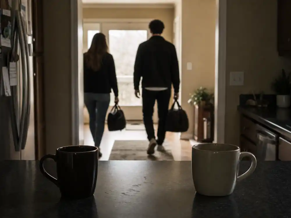 Couple silhouettes walking away for Mackenzie Ziegler baby announcement 2025 Tacoda Dubbs chapter — dated October 2020 through November 2023 per Us Weekly