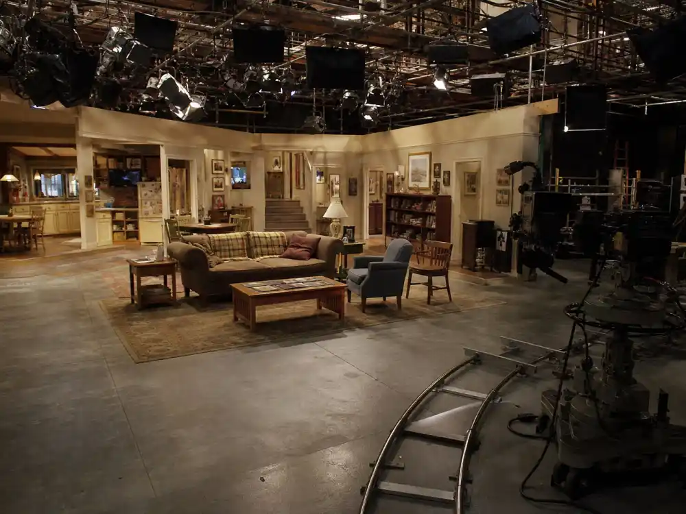 Single-camera sitcom soundstage with couch set for Malcolm in the Middle cast where are they now behind-the-scenes context