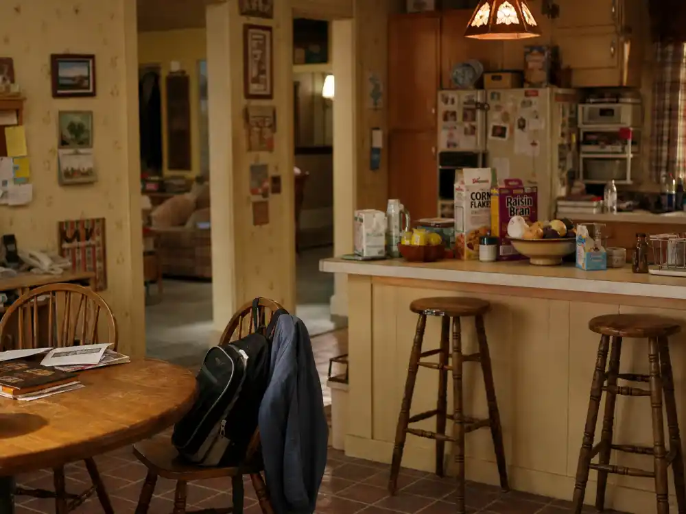 Chaotic suburban kitchen evoking the Malcolm in the Middle cast where are they now Wilkerson family home life