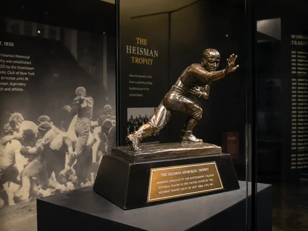 Heisman Trophy display for Manti Teo Heisman Trophy runner-up season in 2012