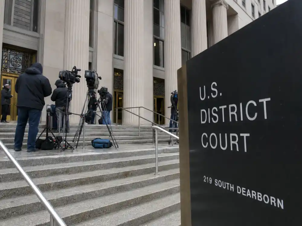 Federal courthouse media scene for BALCO doping scandal chapter of where is Marion Jones now