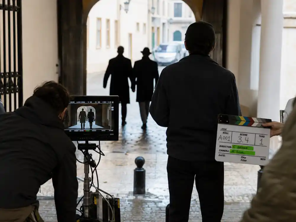 Indie film set behind the scenes for Maya Hawke nepo baby career path festival credits Do Revenge Maestro editorial without faces