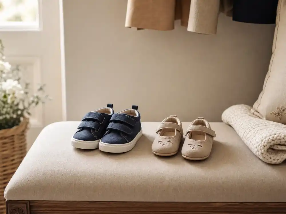 Two pairs of children shoes for Meghan Markle pregnancy rumors fact check verified family — Archie May 2019 and Lilibet June 2021
