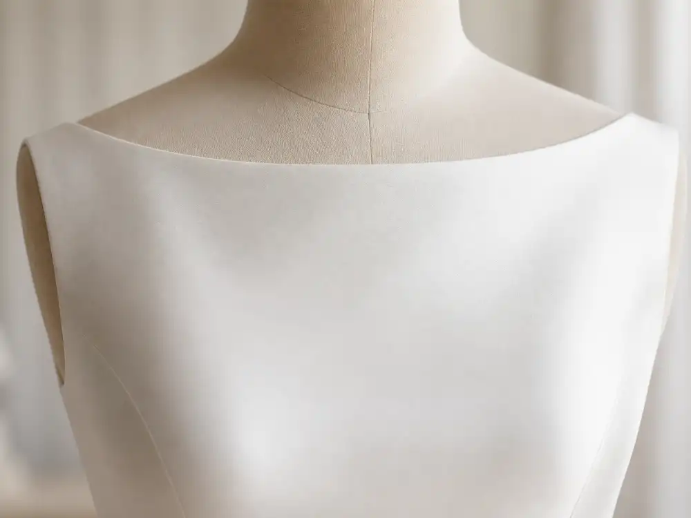Boat neckline and three-quarter sleeve detail central to Meghan Markle wedding dress designer Givenchy minimalism