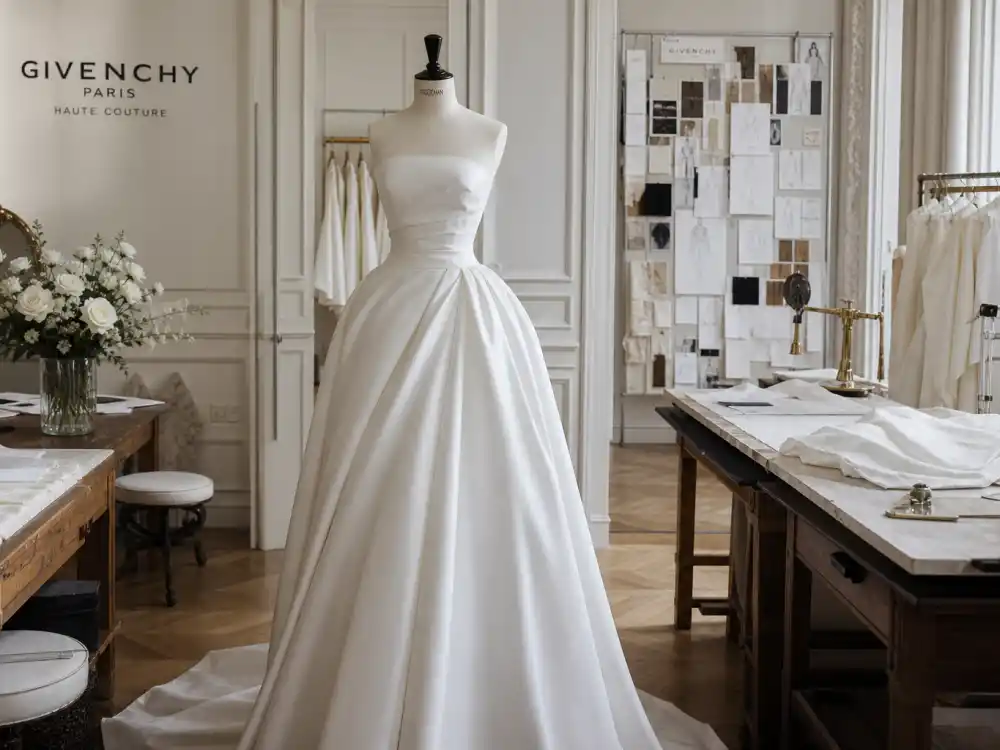 Givenchy Paris haute couture atelier where Meghan Markle wedding dress designer Clare Waight Keller created the royal gown