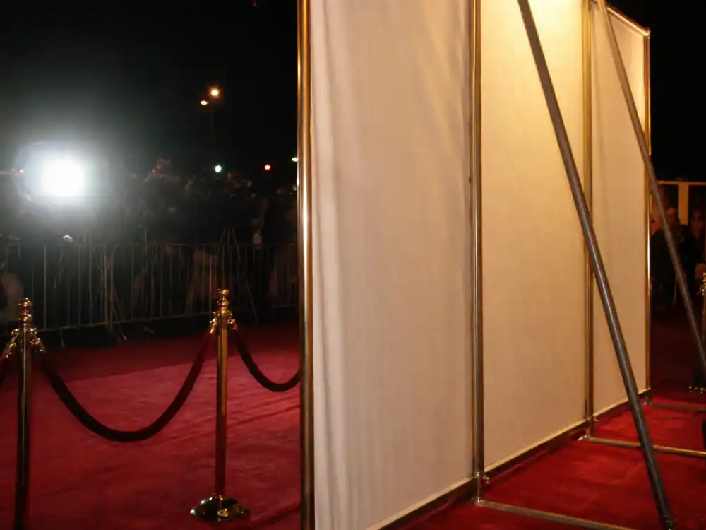 Empty 1990 movie premiere red carpet lights for Michael Oliver Problem Child box-office surprise hit era