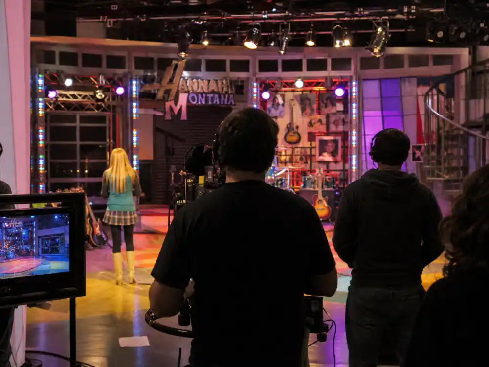 Hannah Montana era TV soundstage from behind for Miley Cyrus Billy Ray Cyrus fame story Disney Channel franchise editorial without identifiable faces