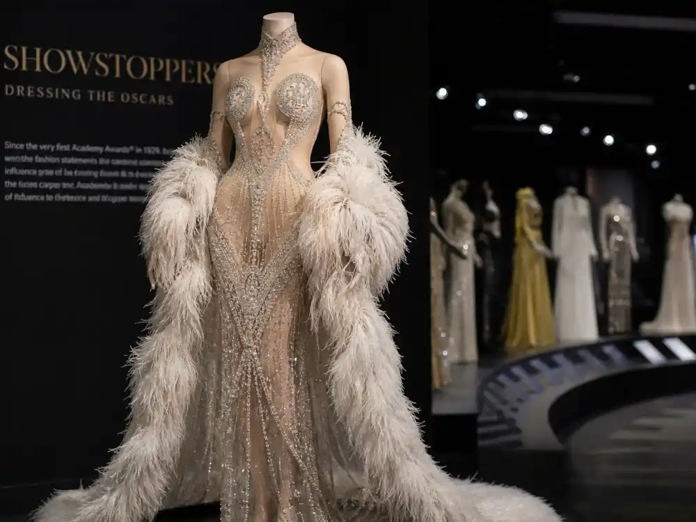 Sheer crystal Bob Mackie-style Oscar gown evoking Cher naked dress in most daring award show outfits ever ranked verdicts