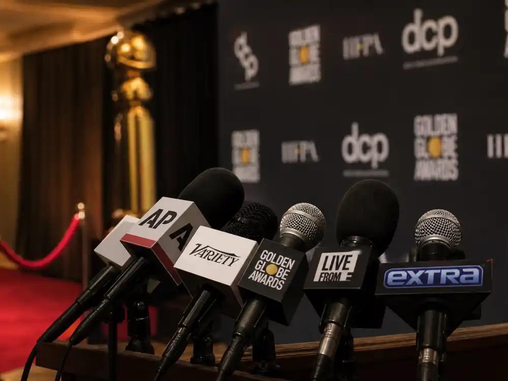 Press-room microphones after speeches that became the most iconic Oscar moments of all time in Academy Awards history