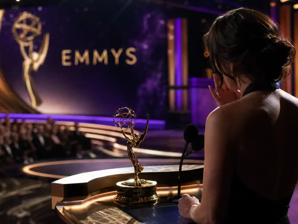 Emmy Awards podium speech silhouette at microphone — Viola Davis 2017 Lead Actress win joins the most memorable acceptance speeches ever on television