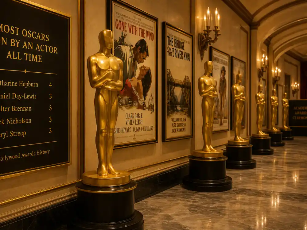Academy Awards lobby atmosphere for the most Oscars won by an actor all time acting-record guide