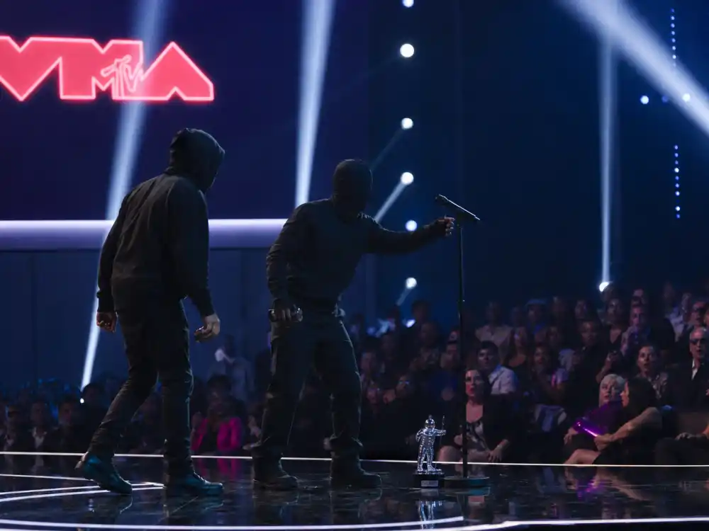 Live MTV VMA interruption on stage ranks among MTV VMAs most iconic moments when one artist storms the podium during another winner speech