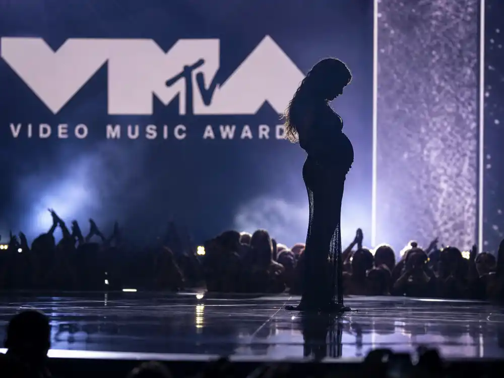 Pregnancy reveal on MTV VMA stage after a live performance remains one of MTV VMAs most iconic moments in Video Music Awards history