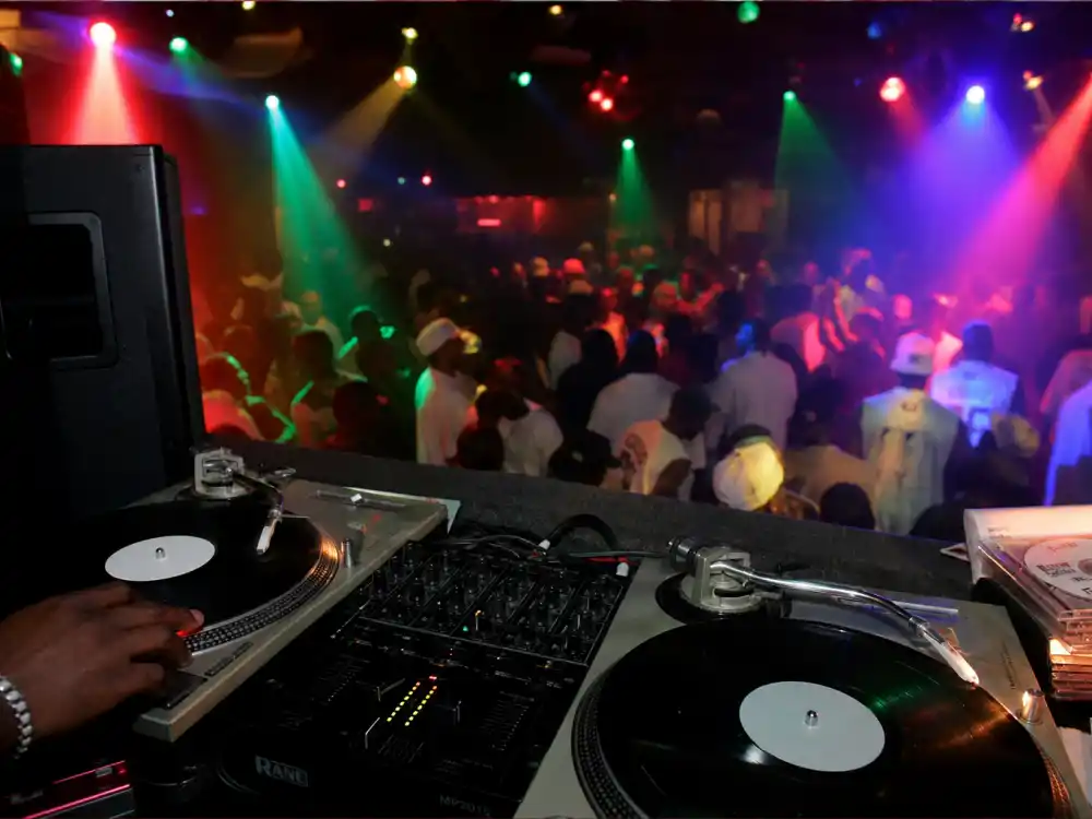 Early 2000s club DJ booth for what happened to Mystikal at Shake Ya Ass and Lets Get Ready peak