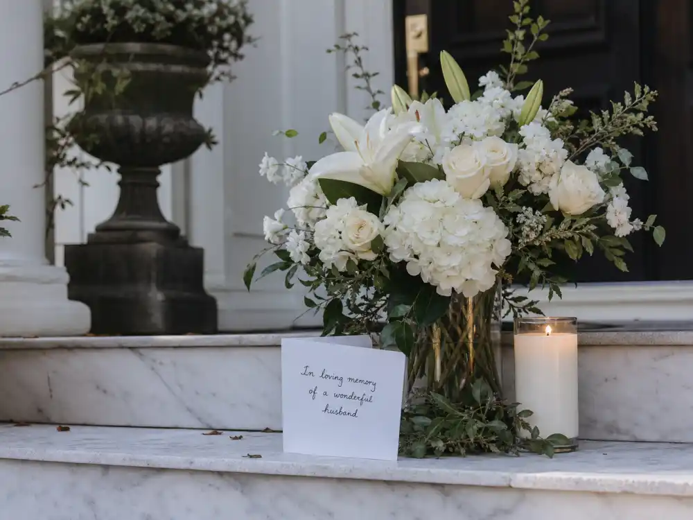 Sympathy flowers at Atlanta home for NeNe Leakes after husband Greg Leakes death in 2021
