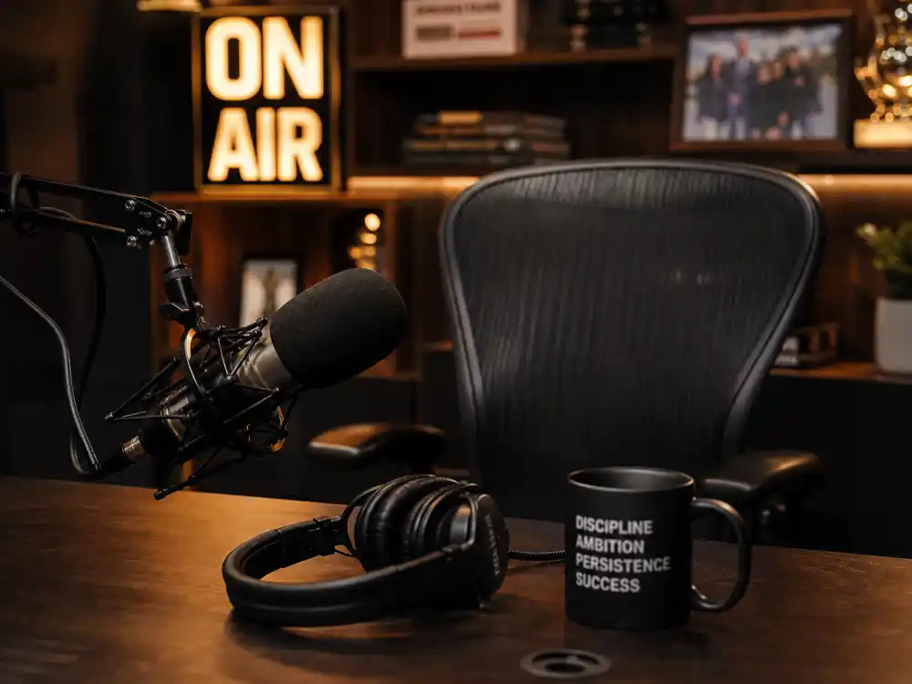 Podcast studio microphone for where is Tiffany New York Pollard now hosting and media work in 2026